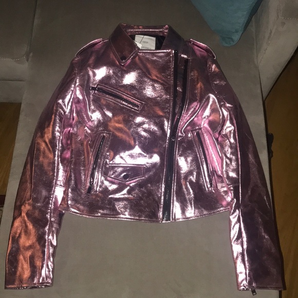 Metallic Pink Moto Jacket - Picture 6 of 7